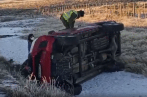 Volcamiento de camioneta en la ruta dejó cinco lesionados