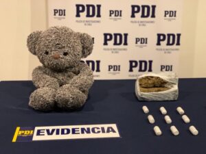 PDI Punta Arenas detuvo a un sujeto que intentaba cruzar una barrera sanitaria ocultando droga en un peluche