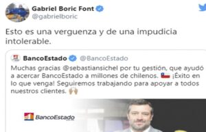 Diputado Boric molesto por utilización de cuentas oficiales para despedir a Sebastián Sichel
