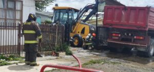 Fuga de gas producto de rotura de medidor en casa incendiada