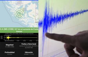Sismo de 3.4° a poco más de 100 kilómetros de Punta Arenas