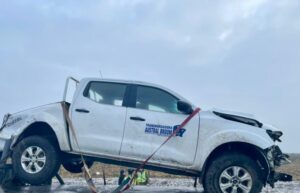 Un lesionado en volcamiento en la ruta