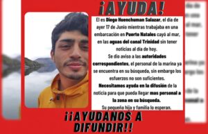 Hermano de joven pescador desaparecido clama por más ayuda en la zona de búsqueda