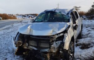 Camioneta volcó en la Ruta 9 Norte