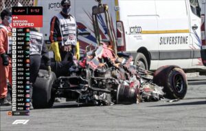 Así quedó el vehículo de Verstappen tras increíble accidente con Hamilton