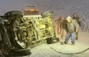 Varios despistes y volcamiento se registran producto de la escarcha y nieve