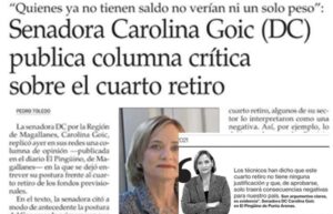 Medios nacionales destacaron columna de senadora Goic publicada en Diario El Pingüino