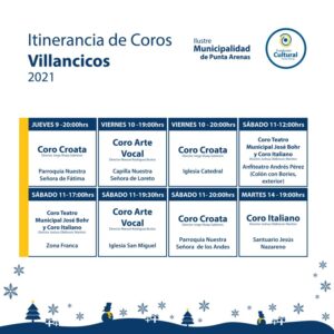 Realizan “Itinerancia de Coros de Villancicos” en Punta Arenas