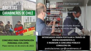 Carabineros llama a concurso público para contrataciones