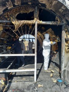 Realizan obras para recuperar paradero que fue incendiado