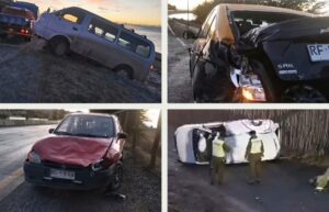 Escarcha provoca seguidilla de accidentes en Ruta 9 Norte