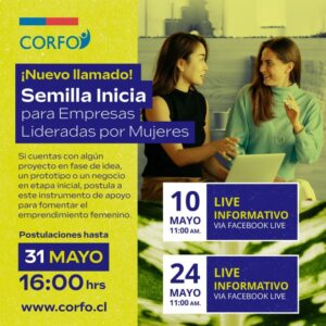 Mañana finaliza plazo para postular a programa Corfo de apoyo a emprendedoras