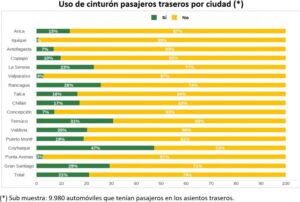 97% de los pasajeros traseros no utiliza cinturón de seguridad en Punta Arenas