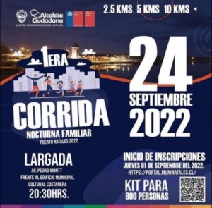Corrida Nocturna Familiar se desarrollará mañana en Puerto Natales