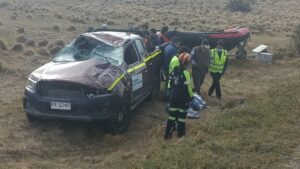 Cinco personas lesionadas tras volcamiento en Ruta 9 Norte