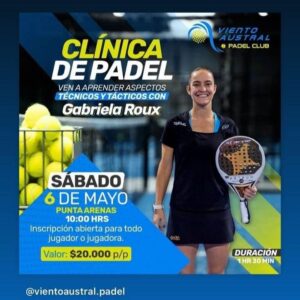 La deportista magallánica y seleccionada nacional Gabriela Roux dictará clínica de pádel