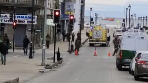 Humo y evacuación en Prefectura de Magallanes