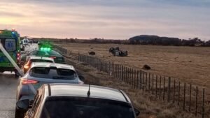 Dos carabineros lesionados dejó volcamiento en Ruta 9 Norte