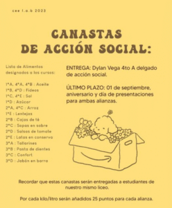 Alumnos recolectan alimentos para organizar Canasta de Acción Social en previa de aniversario