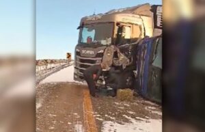Tres camiones argentinos involucrados en accidente de tránsito en Ruta CH-257