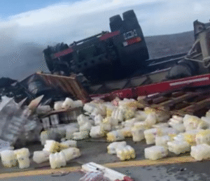 A causa de incendio de su camión, chofer argentino resulta con un 60% de su cuerpo quemado