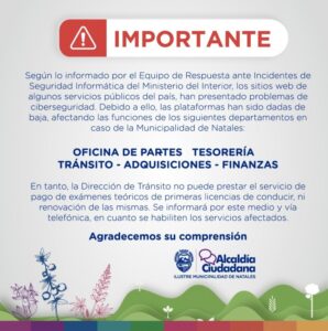 Ataque cibernético nacional afectó trámites virtuales de la Municipalidad de Natales