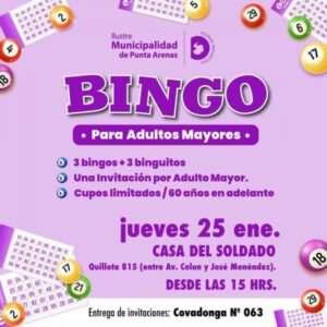 Municipio de Punta Arenas invita a “Bingo Verano Adulto Mayor”
