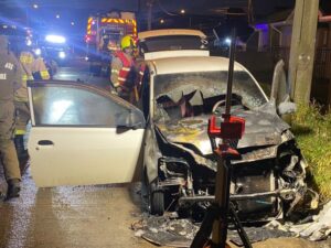 Incendio consumió vehículo en su totalidad