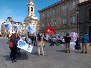 Dirigentes de la ANEF hicieron “banderazo” frente a la Delegación Presidencial