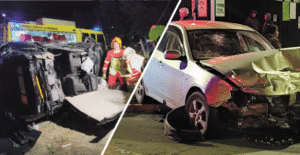 Dos heridos graves luego de violenta  colisión con posterior volcamiento