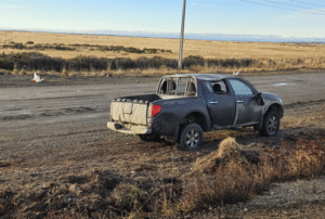 Escarcha jugó una mala pasada a camioneta en ruta