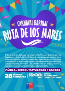 Carnaval Barrial “Ruta de los Mares” llenará de color y cultura las calles de Punta Arenas