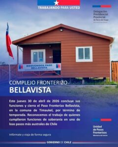 Paso Fronterizo Bellavista cerrará sus puertas este 30 de abril