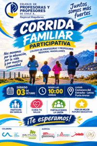 Colegio de Profesoras y Profesores Regional Magallanes da inicio al Mes del Profesor con una gran Corrida Familiar Participativa