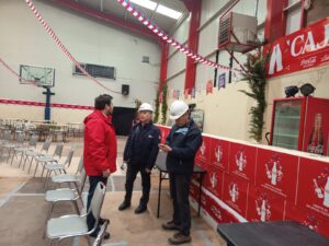 Autoridades fiscalizan la Fonda Ceachei en el Gimnasio Sokol previa al arranque de Fiestas Patrias