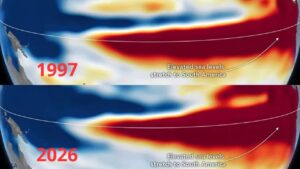 Imágenes satelitales de la NASA alertan que El Niño 2026 superaría en intensidad al histórico evento de 1997